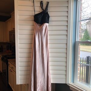 Adrianne Papell black and champagne one shoulder